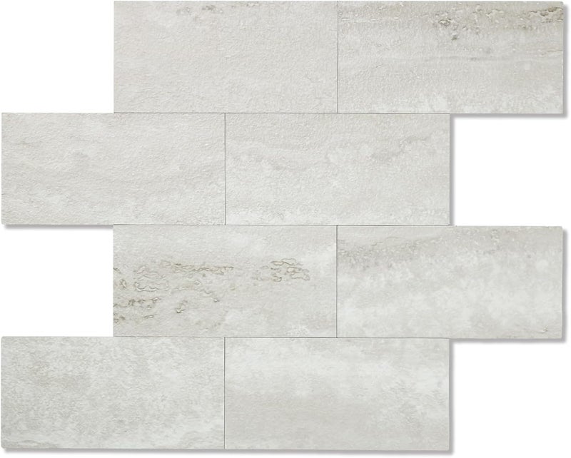 OYASIMI 10 Sheets Gray Stone PVC Subway Tiles Peel and Stick Backsplash,12''Heat Resistant Stick on Tiles for Kitchen,Waterproof Peel and Stick Wall Tiles for Bathrrom - Image 1
